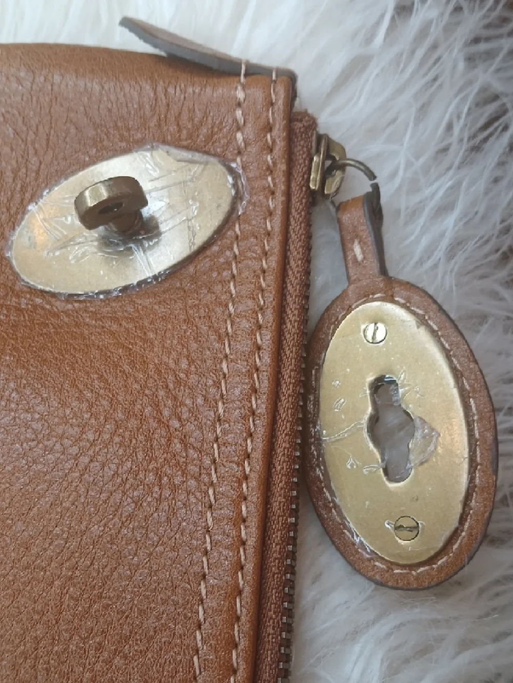 Mulberry Cognac Leather Zip Document Case UNISEX